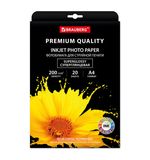 Фотобумага PREMIUM суперглянцевая, А4, 200 г/м2, односторонняя, 20 листов, BRAUBERG, 364003