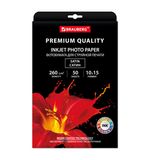 Фотобумага PREMIUM сатин, 10х15 см, 260 г/м2, односторонняя, 50 листов, BRAUBERG, 364001