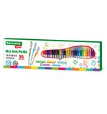 Ручки гелевые с грипом НАБОР 50 ЦВЕТОВ, линия письма 0,5 мм, BRAUBERG KIDS, 143822