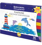 Пластилин классический BRAUBERG "АКАДЕМИЯ Супер ХИТ", 36 цветов, 720 г, стек, ВЫСШЕЕ КАЧЕСТВО, 106425