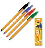 Ручки шариковые BIC, набор 4 шт., "Orange", пластиковая упаковка с европодвесом, ассорти, 8308541