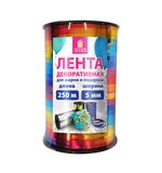 Лента упаковочная декоративная для шаров и подарков металлик 5мм*250м мультицв ЗОЛОТА, 591844