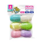 Лента упаковочная декоративная для подарков, глянец, 6шт 5мм*10м цвет ассорти ЗОЛОТАЯ СКАЗКА, 591830