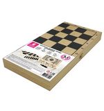 Шахматы, шашки, нарды (3в1), деревянные, большая доска 40*40 см, ЗОЛОТАЯ СКАЗКА, 664671
