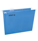 Подвесные папки А4/Foolscap (404х240мм) до 80л, КОМПЛЕКТ 10шт., синие, картон, STAFF, 270933