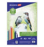 Бумага для рисования А3, 50 л., 200 г/м2, ВАТМАН ГОЗНАК, BRAUBERG ART CLASSIC, 114490