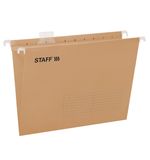 Подвесные папки А4 (350х240мм) до 80л, КОМПЛЕКТ 10шт., крафт-картон, STAFF, 270932