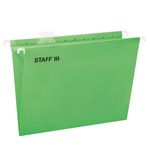 Подвесные папки A4/Foolscap (404х240мм) до 80л, КОМПЛЕКТ 10шт., зеленые, картон,STAFF, 270934