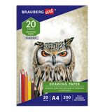 Бумага для рисования в папке А4, 20 л., 200 г/м2, ВАТМАН ГОЗНАК, BRAUBERG ART CLASSIC, 114492