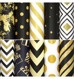 Бумага упаковочная "Golden pattern", 70x100 см, 10 дизайнов ассорти, ЗОЛОТАЯ СКАЗКА, 591912