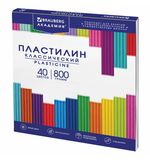 Пластилин классический BRAUBERG "АКАДЕМИЯ КЛАССИЧЕСКАЯ", 40 цветов, 800 г, СТЕК, ВЫСШЕЕ КАЧЕСТВО, 106512