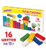 Пластилин мягкий ЮНЛАНДИЯ "ВЕСЕЛЫЙ ШМЕЛЬ", 16 цветов, 240 г, СО СТЕКОМ, 106673