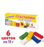 Пластилин мягкий ЮНЛАНДИЯ "ВЕСЕЛЫЙ ШМЕЛЬ", 6 цветов, 90 г, СО СТЕКОМ, 106671