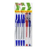 Ручки шариковые и гелевые STAFF "Basic ST-01", НАБОР 6 ШТУК, АССОРТИ, узел 0,7 мм, линия письма 0,35 мм, 144080