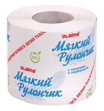 Бумага туалетная "МЯГКИЙ РУЛОНЧИК" белая, 51 метр, 100% целлюлоза, 1-слойная, LAIMA, 114737
