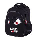 Рюкзак BRAUBERG OPTIMA, 2 отделения, с брелоком, "Keep away", СВЕТЯЩИЙСЯ, 36х27х18 см, 271361