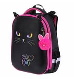 Ранец BRAUBERG SHINY, 2 отделения, с брелоком, "Glad to be cat", 38х28х14 см, 271382