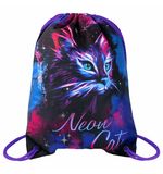 Мешок для обуви BRAUBERG PREMIUM, карман, подкладка, светоотражайка, 43х33 см, "Neon cat", 271621