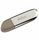Флеш-диск 64 GB NETAC U352, USB 2.0, металлический корпус, серебристый, NT03U352N-064G-20PN