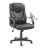 Кресло офисное BRABIX "Relax MS-001", 4 массажных модуля, экокожа, черное, 532519