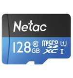 Карта памяти microSDXC 128 ГБ NETAC P500 Standard, UHS-I U1, 90 Мб/с (class 10), адаптер, NT02P500STN-128G-R