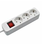 Удлинитель сетевой SONNEN PSW-503, 3 розетки c заземлением, выключатель 10 А, 5 м, белый, 513661