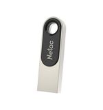 Флеш-диск 64 GB NETAC U278, USB 2.0, металлический корпус, серебристый/черный, NT03U278N-064G-20PN