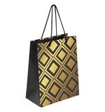 Пакет подарочный 17,8x9,8x22,9 см ЗОЛОТАЯ СКАЗКА "Gold Luxury", тиснение фольгой, черный, 608248