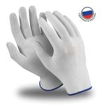 Перчатки нейлоновые MANIPULA Микрон, ПВХ-покрытие, КОМПЛЕКТ 10 пар, р-р 8 (M), белые, TNG-27/MG-111