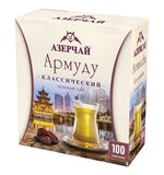 Чай АЗЕРЧАЙ "Армуду" зеленый, 100 пакетиков с ярлычками по 1,6 г, картонная коробка, 420537