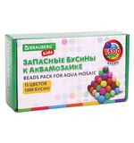 Запасные бусины для АКВАМОЗАИКИ с карточками-трафаретами 15 цветов 1500 штук, BRAUBERG KIDS, 664914