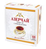 Чай АЗЕРЧАЙ черный с бергамотом, 100 пакетиков с ярлычками по 2 г, картонная коробка, 419830