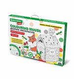 Картонный игровой развивающий Домик-раскраска "Сказочный", высота 130 см, BRAUBERG Kids, 880364