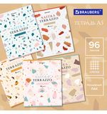 Тетрадь А5 96л. BRAUBERG скоба, клетка, TWIN-лак, ДИЗАЙН 1, Код_1С, 404431