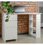 Стол письменный/компьютерный BRABIX "Scandi CD-016", 1100х500х750мм, 4 ящика, белый, 641891, ЦБ013707-1