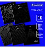 Тетрадь А5 48л. BRAUBERG скоба, клетка, матовая ламинация, выборочный лак, ДИЗАЙН_3,, 404375