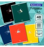 Тетрадь А5 48л. BRAUBERG скоба, клетка, глянцевая ламинация, ДИЗАЙН_1, код_1С, 404345