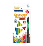 Карандаши цветные пластиковые, BRAUBERG PREMIUM 12 цветов + 1 чернографитный карандаш, трехгранный корпус, грифель 3 мм, 181936