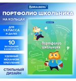 Папка-портфолио школьника, А4, 4 кольца, 20 файлов, 10 вкладышей, 7БЦ, МАЛЬЧИК, BRAUB, 115240