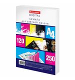 Бумага для цветной лазерной печати А4, ПЛОТНАЯ 120 г/м2, 250 л., BRAUBERG DIGITAL, 145% (CIE), 115379