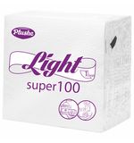 Салфетки бумажные 90 штук, 22,5х22,5 см, PLUSHE Light, белые, 100% целлюлоза