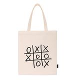 Сумка-шоппер BRAUBERG PREMIUM, канвас, 40х35 см, на кнопке, карман, бежевый, "Tic-tac-toe", 271902