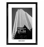 Рамка 21х30 см небьющаяся, багет 14 мм, пластик, BRAUBERG "Original", черная, 391229