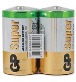 Батарейки GP Super, D (LR20, 13А), алкалиновые, КОМПЛЕКТ 2 шт., в пленке, 13A-OS2