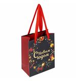 Пакет подарочный (1 штука) новогодний 11x6x15 см, ЗОЛОТАЯ СКАЗКА "New Year", фольга, 608228