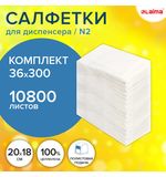 Салфетки бум. для диспенсера (N2),LAIMA PREMIUM, КОМПЛЕКТ 36 пачек по 300 шт, 20х17 см, 115501