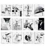 Тетради предметные, КОМПЛЕКТ 12 ПРЕДМЕТОВ, BLACK&WHITE, 48л, матовая ламинация, BRAUBERG, 404835