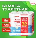 Бумага туалетная 2-х слойная, Mega Pack (32 рулона по 15 метров), LAIMA LUXE, 100% целлюлоза, 115398, 5087443