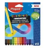 Карандаши цветные монолитные MAPED "Infinity", набор 12 цветов, трехгранные, 861600