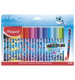 Фломастеры MAPED COLOR'PEPS "Ocean Life", 24 цвета, смываемые, вентилируемый колпачок, 845703